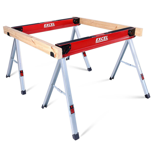 Excel 8502 Steel Sawhorse Heavy Duty Twin Pack 1000kg Capacity
