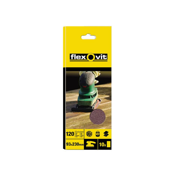 Flexovit FLV26321 1/3 Sanding Sheets Plain Fine 120 Grit (Pack 10)