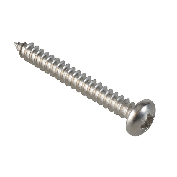 Self-Tapping Screw Pozi Compatible Pan Head SS 1.1/2in x 10 ForgePack 10