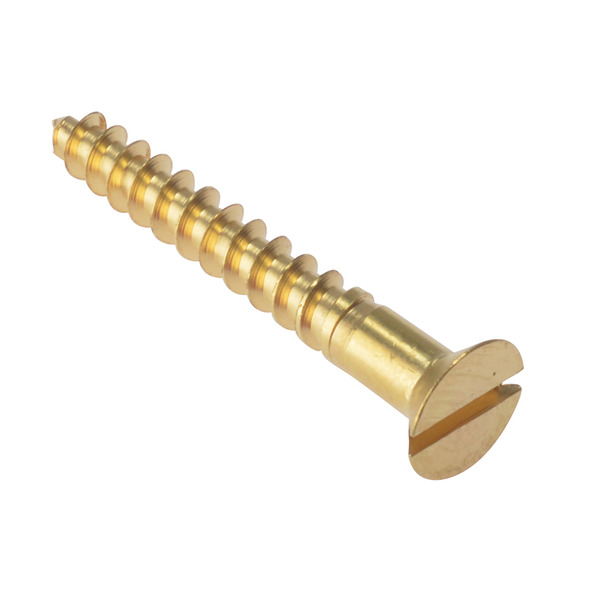 Wood Screw Slotted CSK Solid Brass 3/4in x 8 Box 200