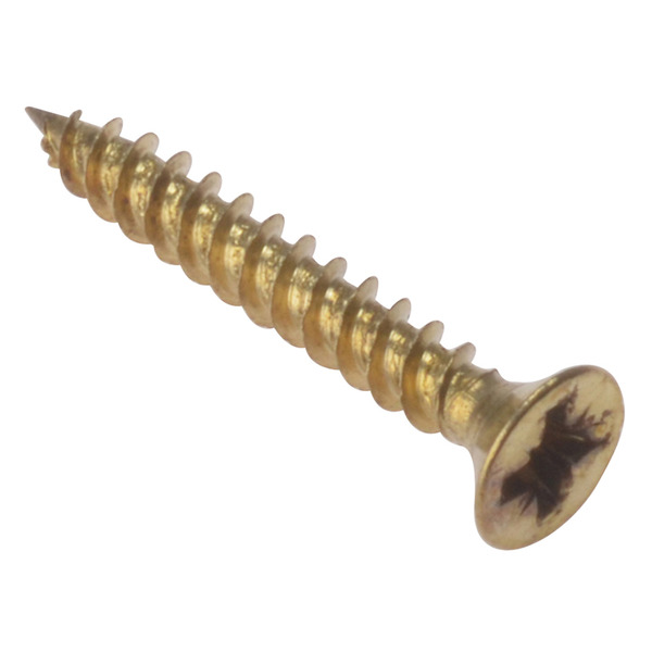 ForgeFix FORCSK11210E General Purpose Pozi Compatible Screw CSK TT Electro Brass 1.1/2in x 10 Box 200