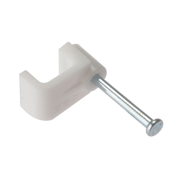 Cable Clip Flat White 1.00mm Box 100