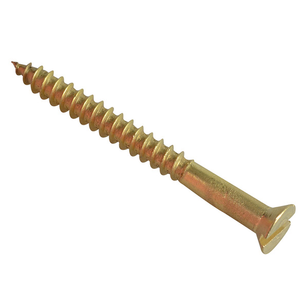 Wood Screw Slotted CSK Brass 1.1/2in x 6 ForgePack 12