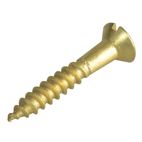 Wood Screw Slotted CSK Brass 1.1/4in x 10 ForgePack 10