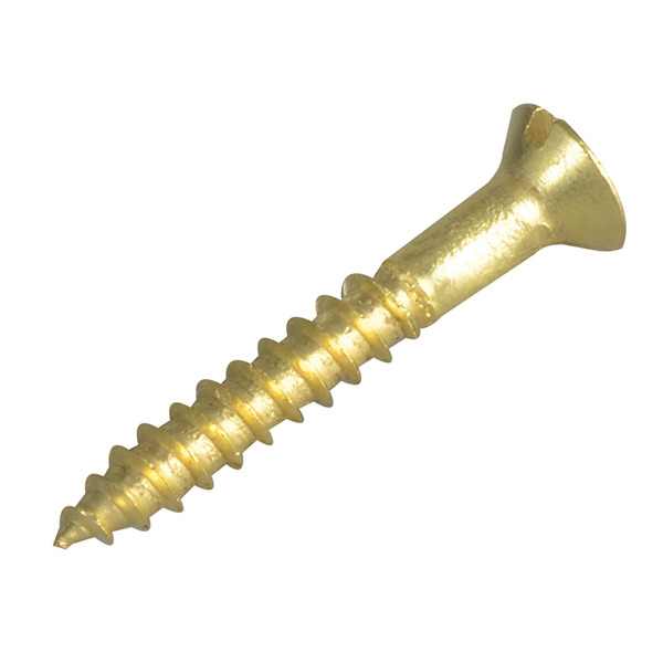 Wood Screw Slotted CSK Brass 1in x 6 ForgePack 20