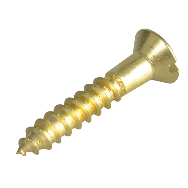 Wood Screw Slotted CSK Brass 1in x 8 ForgePack 16