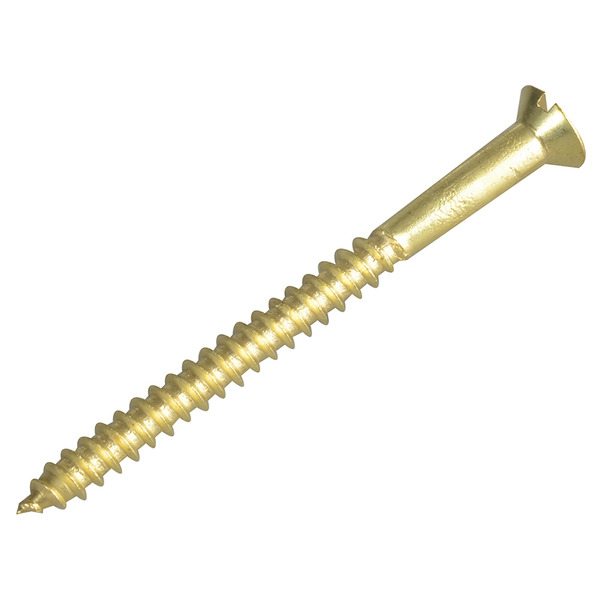 Wood Screw Slotted CSK Brass 2.1/2in x 10 ForgePack 6