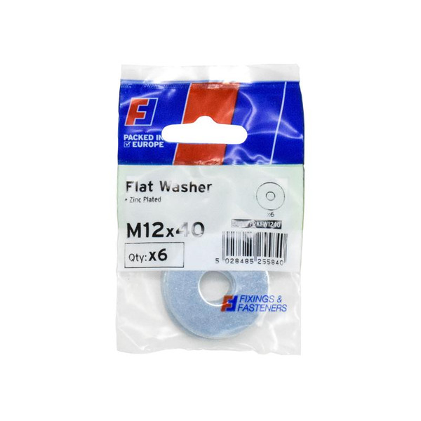 Flat Washers ZP M12 x 40mm ForgePack 6