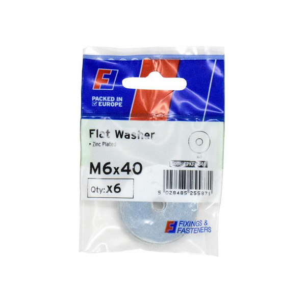 Flat Washers ZP M6 x 40mm ForgePack 6