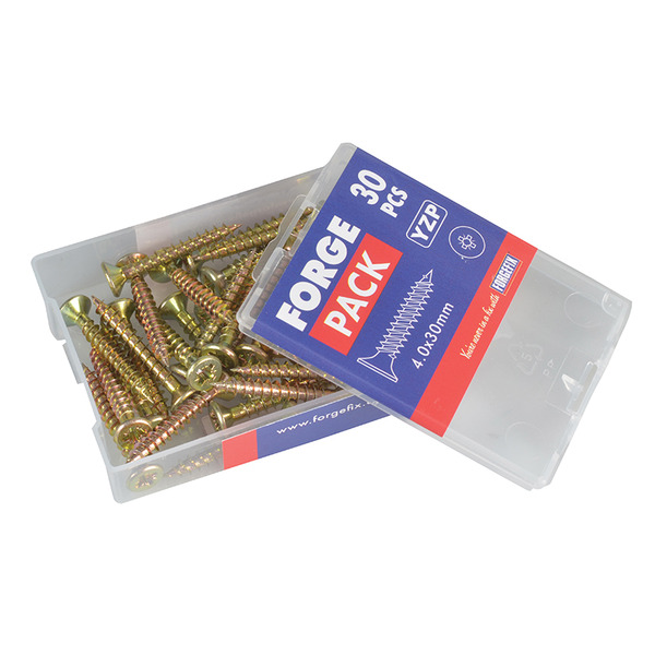 Multi-Purpose Pozi Compatible Screw CSK ST ZYP 4.0 x 30mm Forge Pack 30