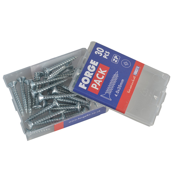 Multi-Purpose Pozi Compatible Screw CSK ST ZP 4.0 x 30mm Forge Pack 30
