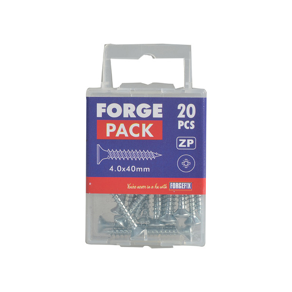 ForgeFix FORFPMP440Z Multi-Purpose Pozi Compatible Screw CSK ST ZP 4.0 x 40mm Forge Pack 20