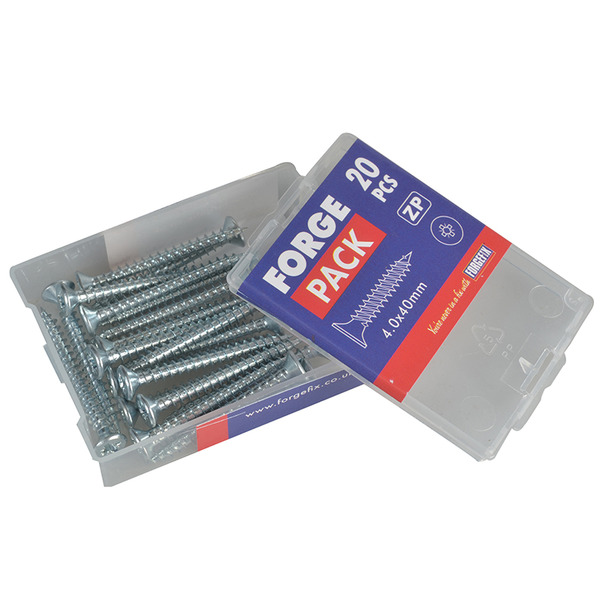 Multi-Purpose Pozi Compatible Screw CSK ST ZP 4.0 x 40mm Forge Pack 20