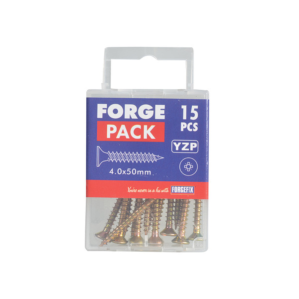 Multi-Purpose Pozi Compatible Screw CSK ST ZYP 4.0 x 50mm Forge Pack 15