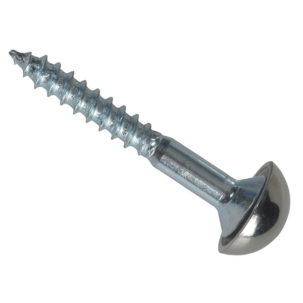 Mirror Screw Chrome Domed Top Slotted ZP 1.1/4in x 8 Forge Pack 8