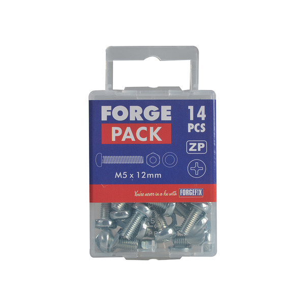 Machine Screw Pozi Compatible Pan Head ZP M5 x 12mm ForgePack 20