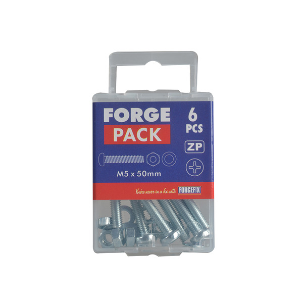 Machine Screw Pozi Compatible Pan Head ZP M5 x 50mm ForgePack 20