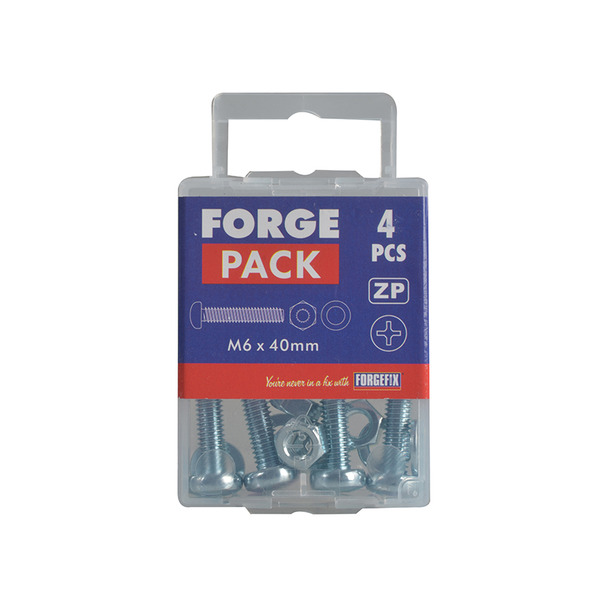 Machine Screw Pozi Compatible Pan Head ZP M6 x 40mm ForgePack 20