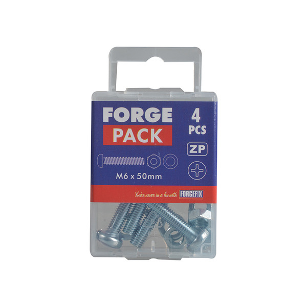 Machine Screw Pozi Compatible Pan Head ZP M6 x 50mm ForgePack 15