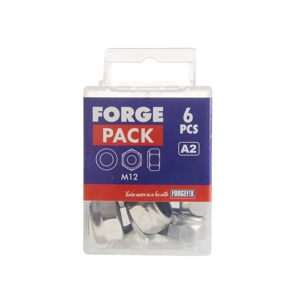Nyloc Nuts & Washers A2 Stainless Steel M12 ForgePack 6