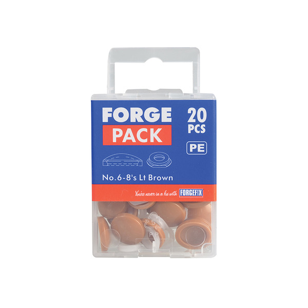 Domed Cover Cap Light Brown No. 6-8 ForgePack 20