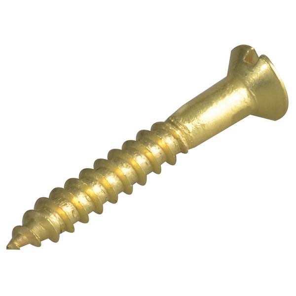 Wood Screw Slotted Raised Head Solid Brass 1in x 6 ForgePack 20