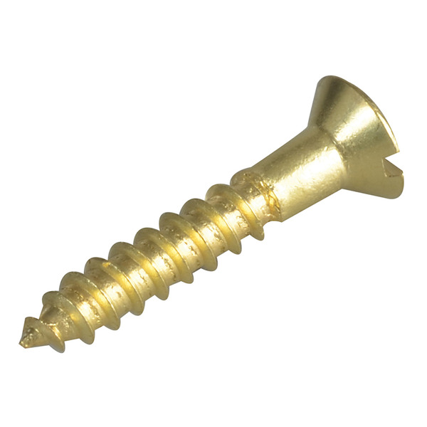 Wood Screw Slotted Raised Head Solid Brass 1in x 8 ForgePack 16