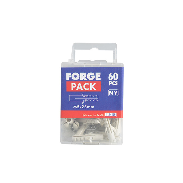 Nylon Expansion Wall Plug Rimless M5 x 25mm ForgePack 60