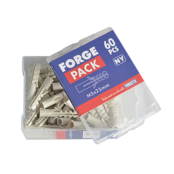 Nylon Expansion Wall Plug Rimless M5 x 25mm ForgePack 60