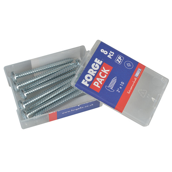 Self-Tapping Screw Pozi Compatible Pan Head ZP 2in x 10 ForgePack 8