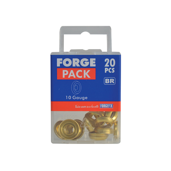 Screw Cup Washer Brass No.10 ForgePack 20