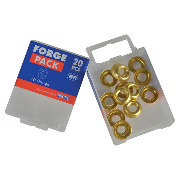 Screw Cup Washer Brass No.10 ForgePack 20