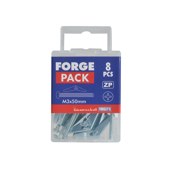 Plasterboard Spring Toggle ZP M3 X 50mm ForgePack 8