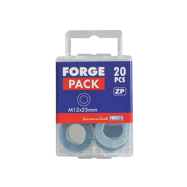 ForgeFix FORFPWAS1225 Flat Penny Washer ZP M12 x 25mm ForgePack 20