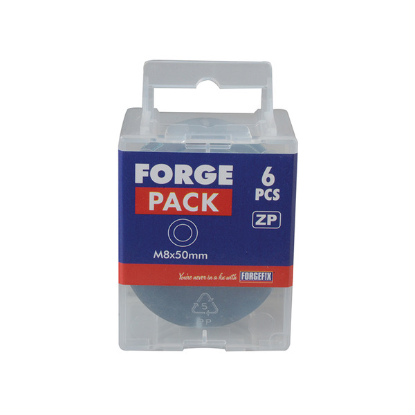 Flat Penny Washer ZP M8 x 50mm ForgePack 6