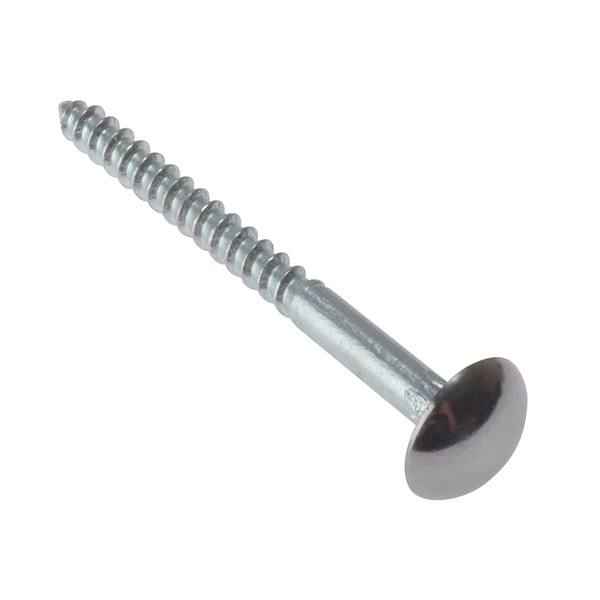 ForgeFix FORMS112CPM Mirror Screw Chrome Domed Top Slotted CSK ST ZP 1.1/2in x 8 Bag 10