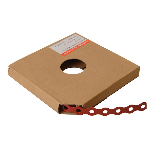 Red Plastic Coated Pre-Galvanised Band 17mm x 0.8 x 10m Box 1