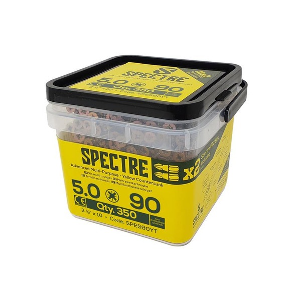 Spectre™ PZ Compatible Wood Screw CSK ZYP 5.0 x 90mm Tub 350