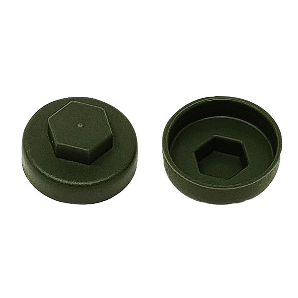 TechFast Cover Cap Olive Green 19mm (Pack 100)