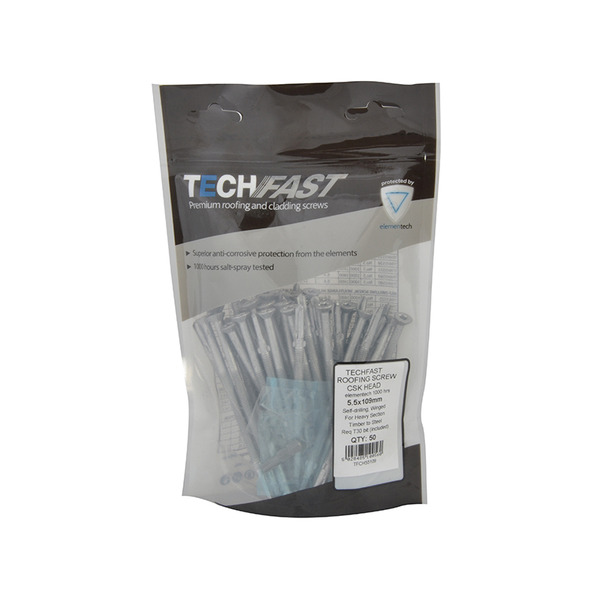 TechFast Roofing Screw Timber - Steel Heavy Section 5.5 x 109mm Pack 50
