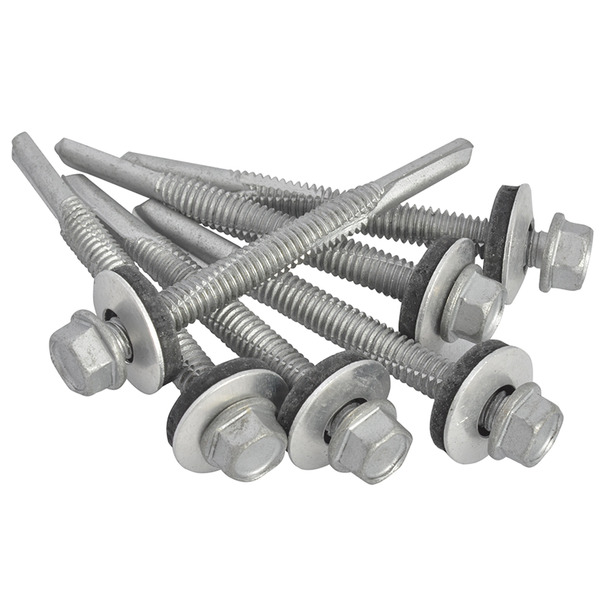 TechFast Hex Head Roofing Screw Self-Drill Heavy Section 5.5 x 60mm Pack 50