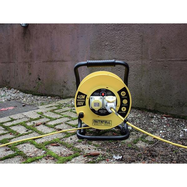 Open Cable Reel 110V 40m 16A 2 Socket (1.5mm Cable)