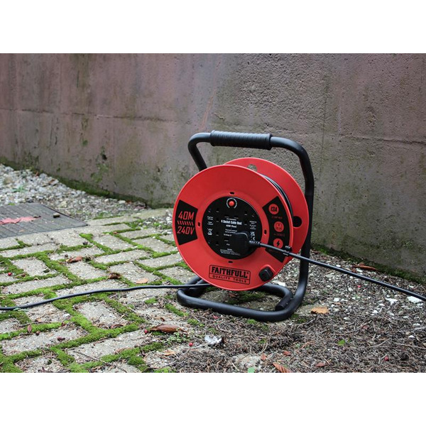 Open Cable Reel 240V 40m 13A 4 Socket (1.25mm Cable)