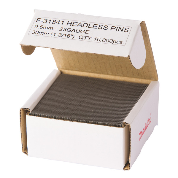 Makita F-31841 30mm Bright Headless Pins for BPT/DPT Nailers 10000pk