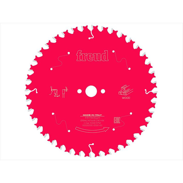 Freud FRE03FS09704 Wood Circular Saw Blade 184 x 16 x 2.4/1.6mm x 40T