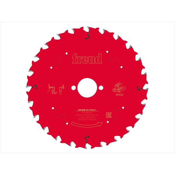 Freud FRE03FS09717 Wood Circular Saw Blade 190 x 30 x 2.4/1.6mm x 24T