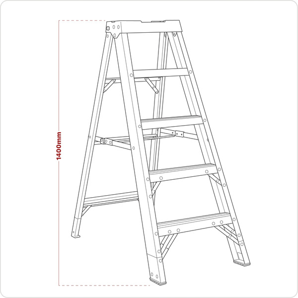Sealey FSL5 Fibreglass Step Ladder 4-Tread - EN 131