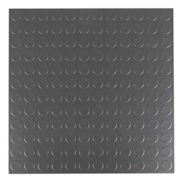 Sealey FT2S Vinyl Floor Tile with Peel & Stick Backing Silver Coin - Pack of 16