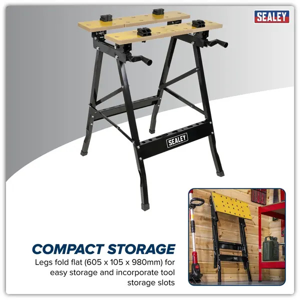 Sealey FWB3 Tilt & Clamp Folding Workbench