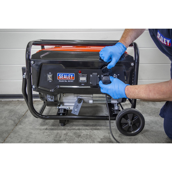 Sealey G3101 3100W Generator 7hp 4-Stroke Engine 230V